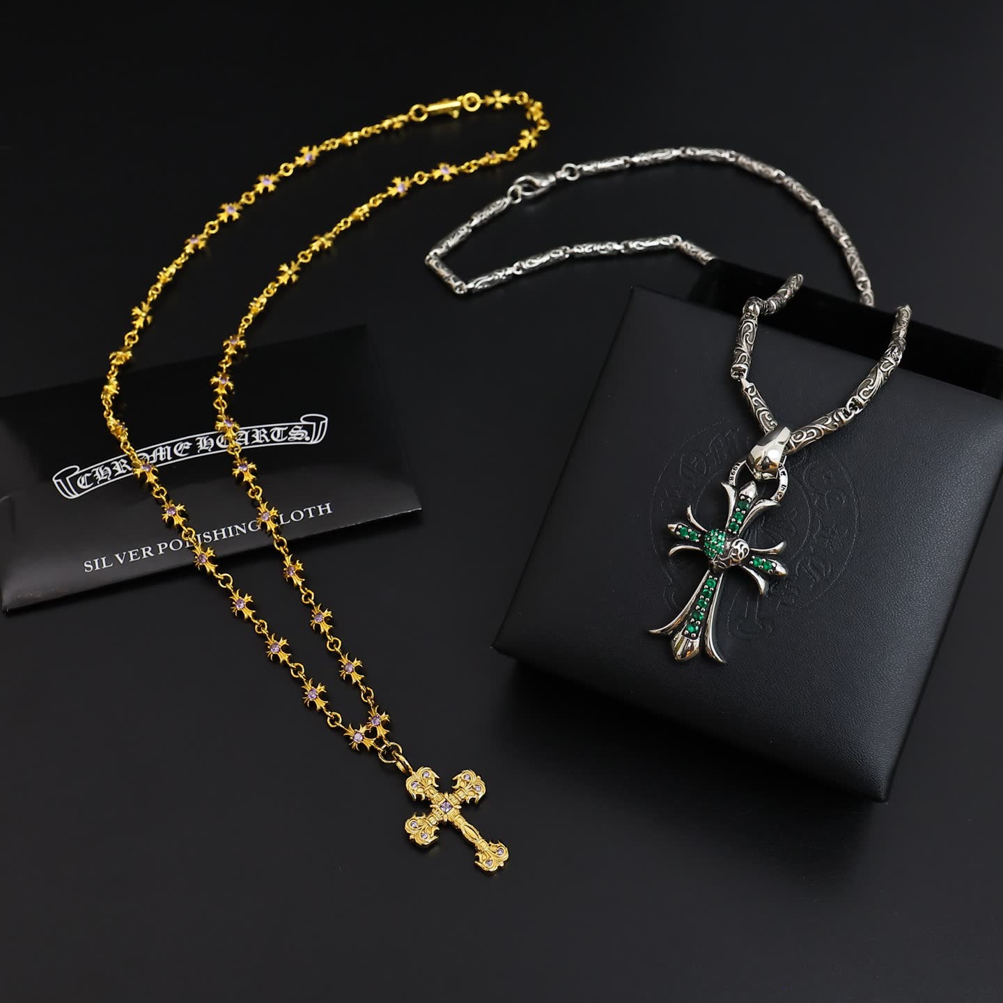 Chrome Hearts Silver Cross Pendant with Chain